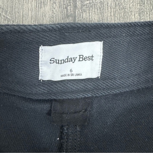 Aritzia Sunday Best High Rise Straight Tapered Leg Jeans Denim Black Size 6 - Picture 5 of 13